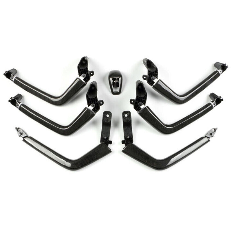 1SET Carbon Fiber Inner Door Handle Center Armrest for Porsche Cayenne 2018-2023
