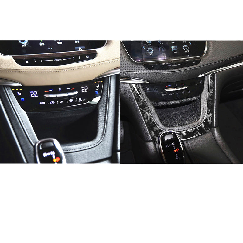 WXZOS Genuine Carbon Fiber Dashboard Center Console Trim for Cadillac XT5 2016-2017