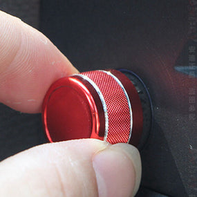 Red 2Pcs AC Climate Control Radio Volume Knob Ring Covers For BMW E90 E91