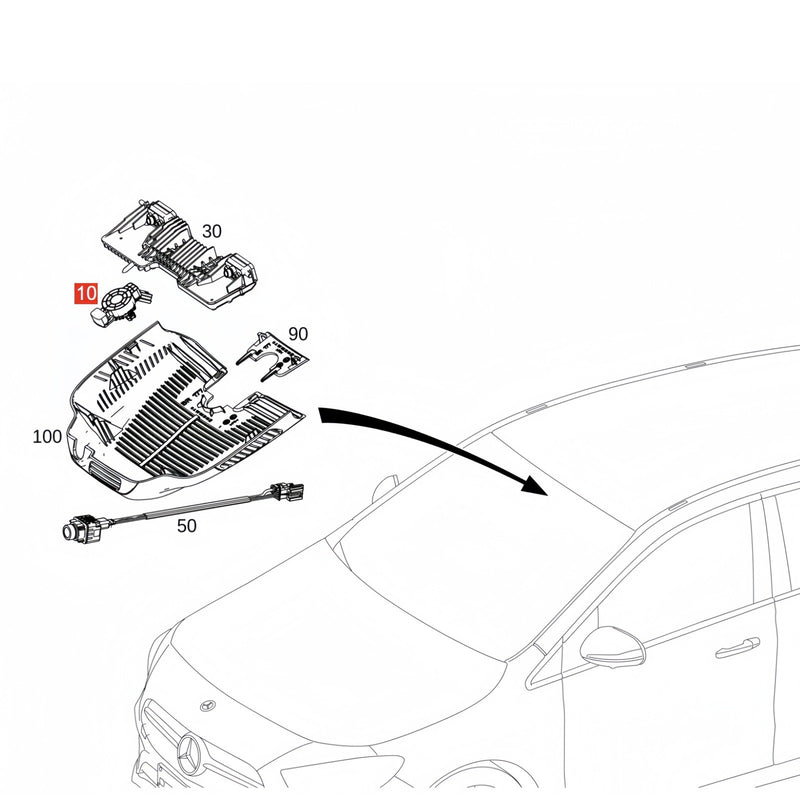 Front Windshield Rain and Light Sensor for Mercedes-Benz W223 S-Class 2021-2024