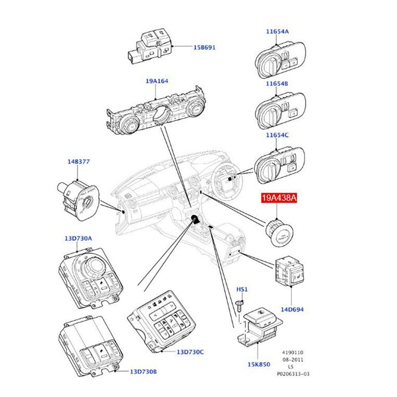 Engine Start-Stop Switch Button for Land Rover Discovery 4 2010-2016