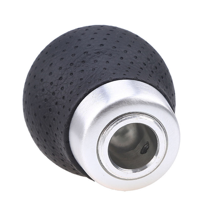 Universal 5-Speed Black Leather Car Manual Gear Stick Shifter Shift Knob Lever