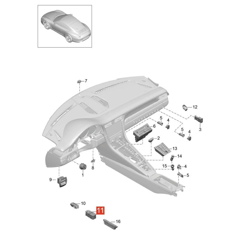 WXZOS Master Power Window Switch Push Button Cap for Porsche 718 Cayman 982 2016-2023