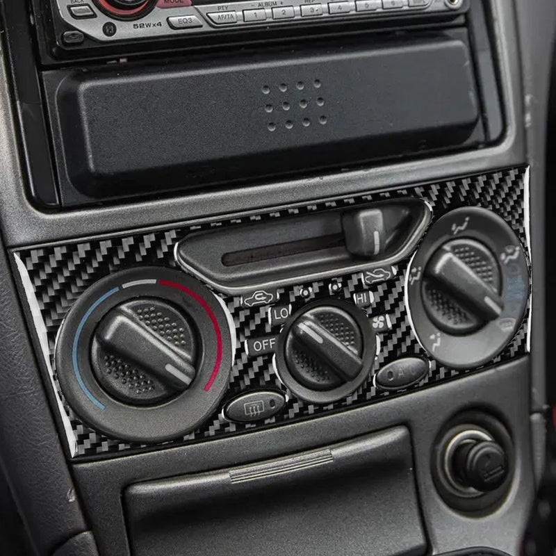 WXZOS Genuine Carbon Fiber A/C Heater Control Panel Trim for Toyota Celica 2000-2005