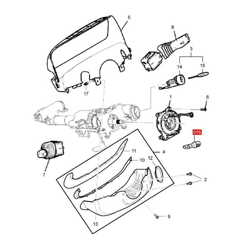 Leva apertura chiave rilascio piantone sterzo per Cadillac CTS 2008-2015 (CD3...