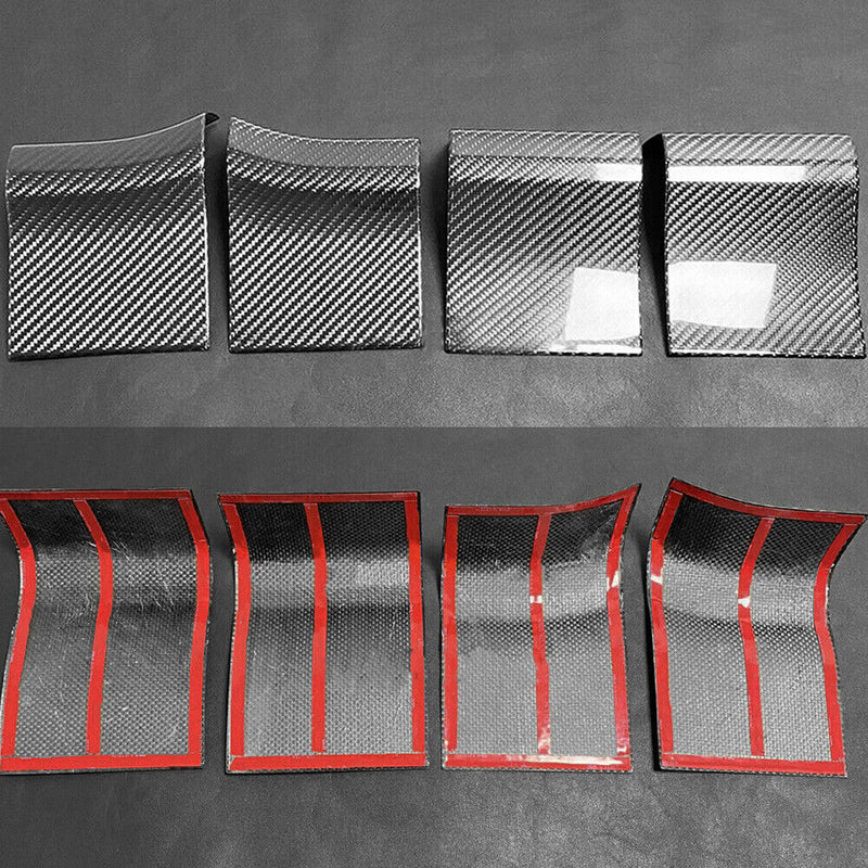 Car Genuine Carbon Fiber Door Inner Handle Panel Trim Kit for Ford F150 2015-20