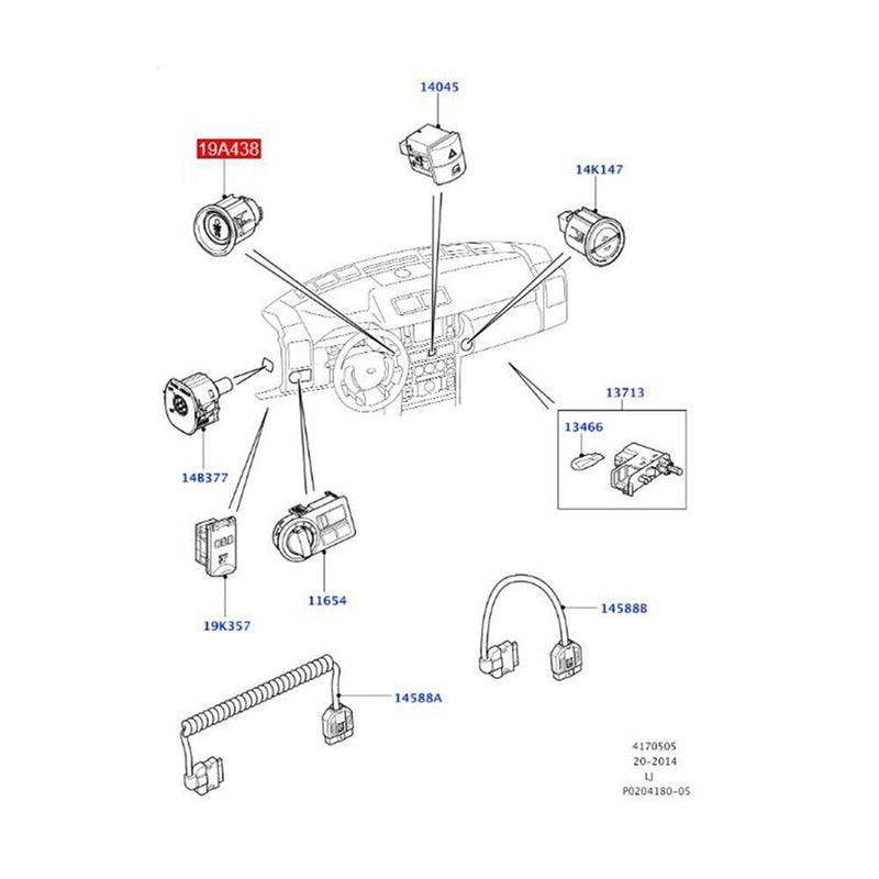 Engine Ignition Start-Stop Switch Button for Land Rover Range Rover 2010-2013