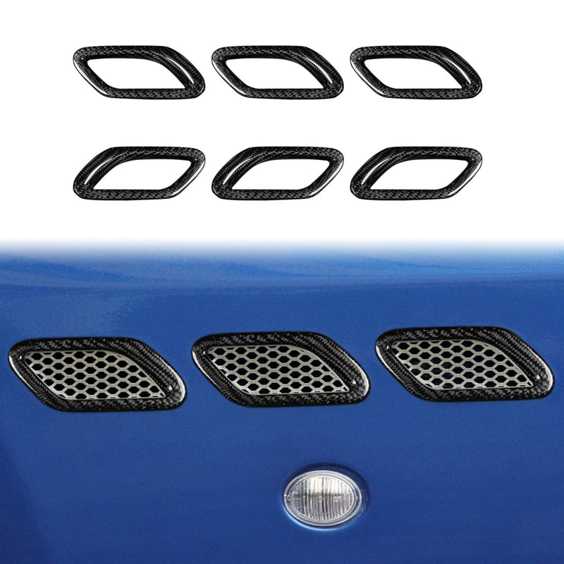 WXZOS Car  Carbon Fiber Side Fender Vent Trim for Maserati GranTurismo (M145) 2009-19