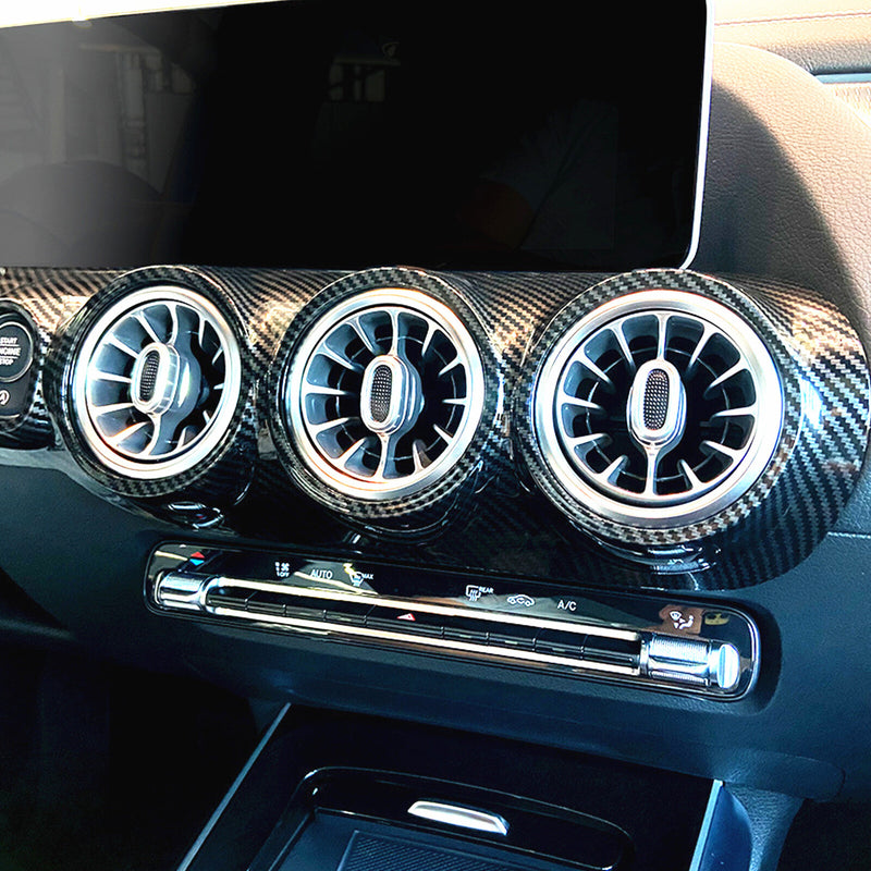 WXZOS Carbon Fiber Pattern Dashboard Air Vent Trim for Benz W247 GLA-class 2020-2025