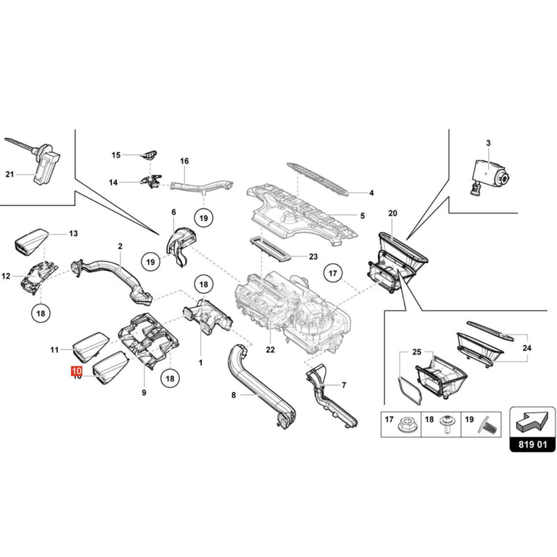 WXZOS Air Vent Blade Paddle Slider for Lamborghini Huracan LP580 LP610 EVO 2014-2022