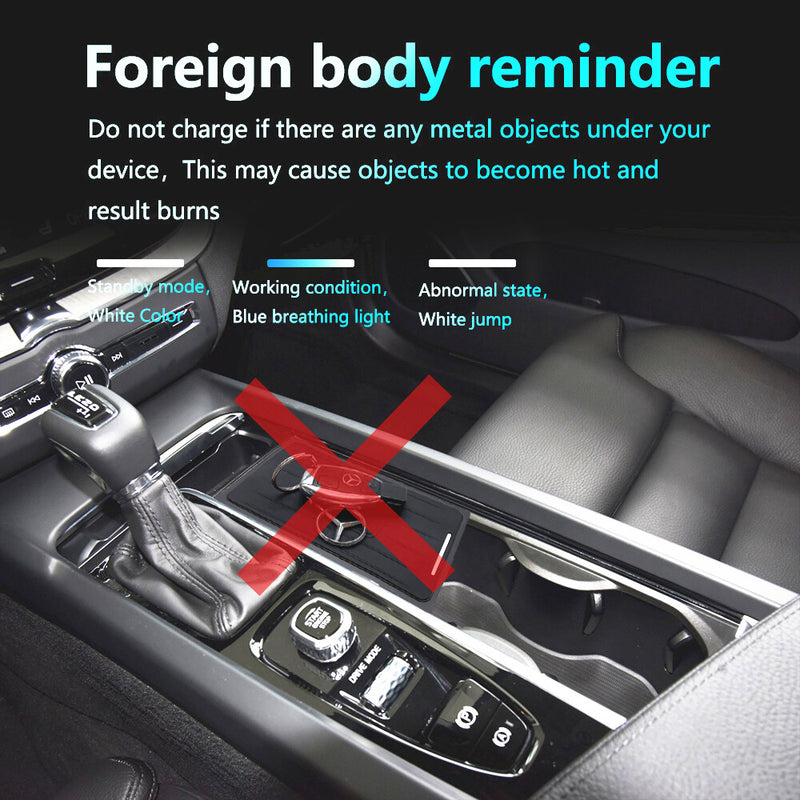WXZOS Center Console Phone Wireless Fast Charging Pad for Volvo V90 2017-2020