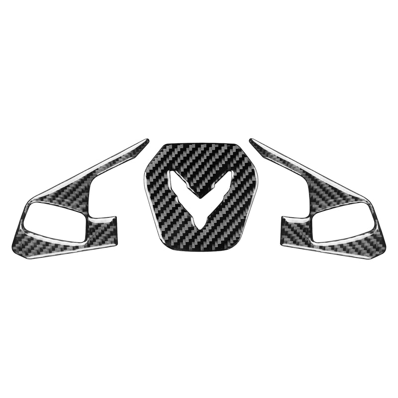 WXZOS Genuine Carbon Fiber Steering Wheel Trim for Chevrolet Corvette C8 2020-2024