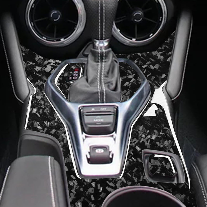 WXZOS Genuine Carbon Fiber Gear Shift Lever Panel Trim for Chevrolet Camaro 2017-2019