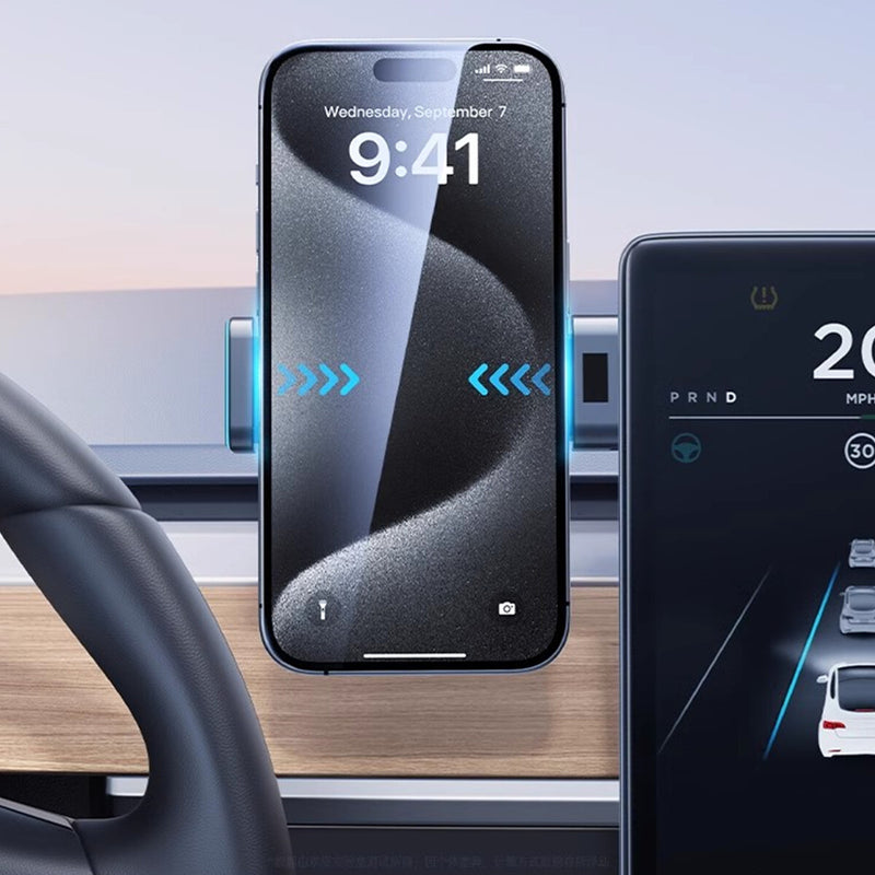 WXZOS Solar-Powered Auto-Extending Car Phone Mount Holder for Tesla Model 3 2020-2025