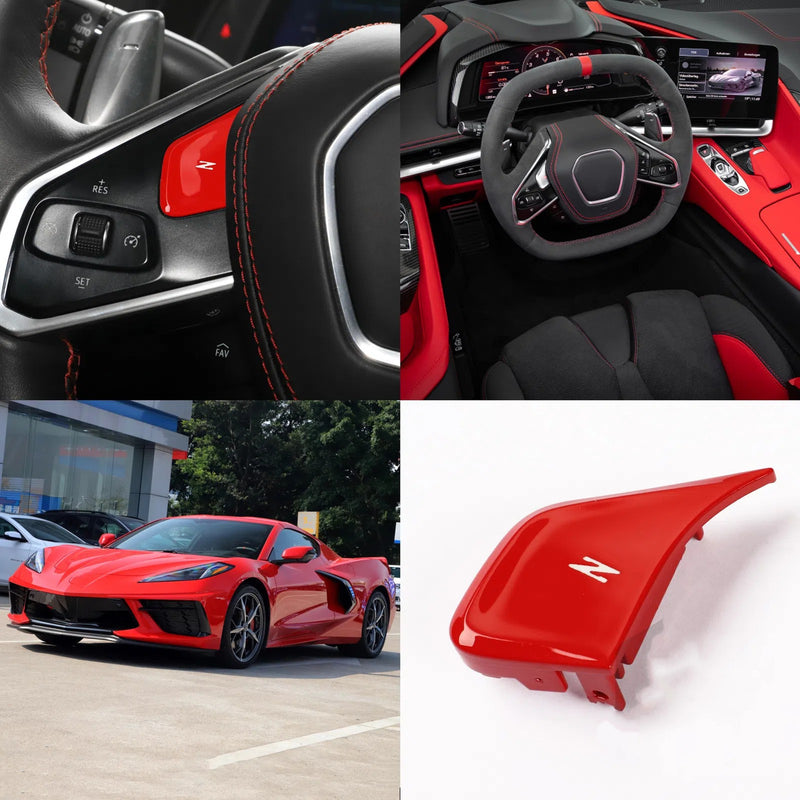 WXZOS Steering Wheel Left Z-Mode Button Trim Cover for Chevrolet Corvette C8 2020-2024