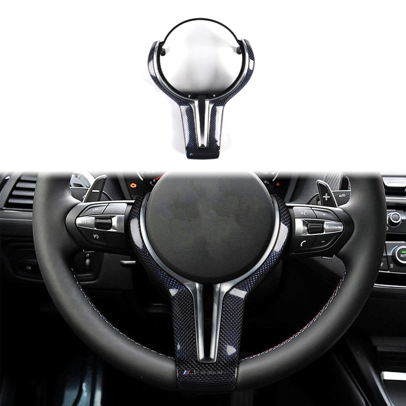 WXZOS Genuine Carbon Fiber Steering Wheel Replacement Cover for BMW F10 M5 2011-2016