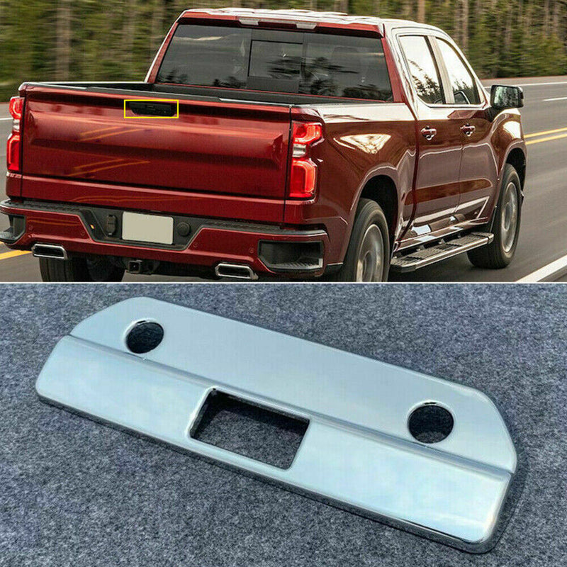 ABS Chrome Rear Tail Door Handle Cover Trim For Chevrolet Silverado 2019-2020