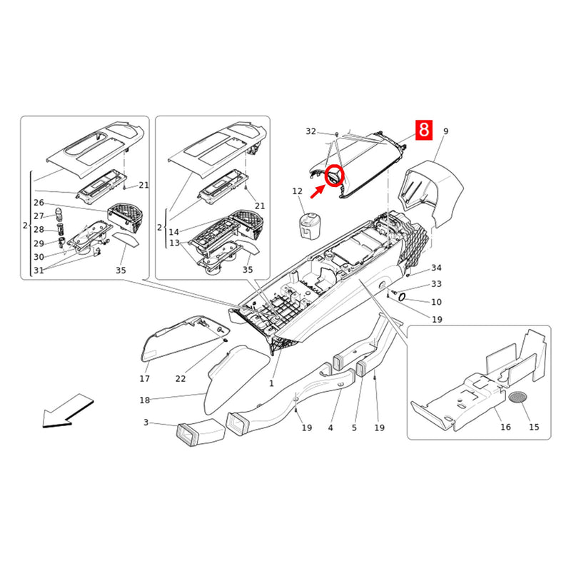 WXZOS Center Console Armrest Release Lid Button for Maserati Quattroporte 2014-2022