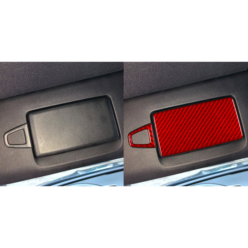 WXZOS Genuine Carbon Fiber Vanity Mirror Trim for Mercedes-Benz W206 C-class 2022-2024