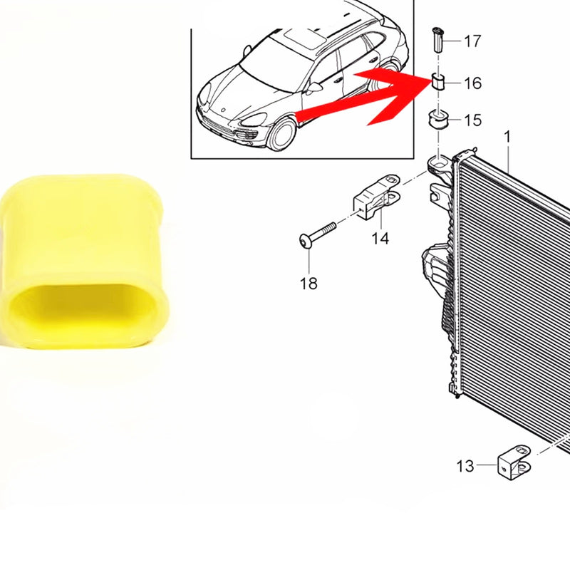 WXZOS Engine Water Cooling Radiator Support Repair for Porsche Cayenne (958) 2011-2017