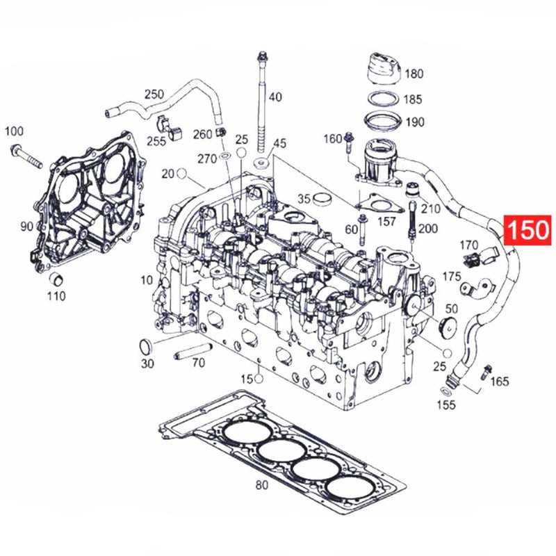 M270 Engine Oil Separator Ventilation Line for Benz A200 1.6T 2014-2018 (W176)