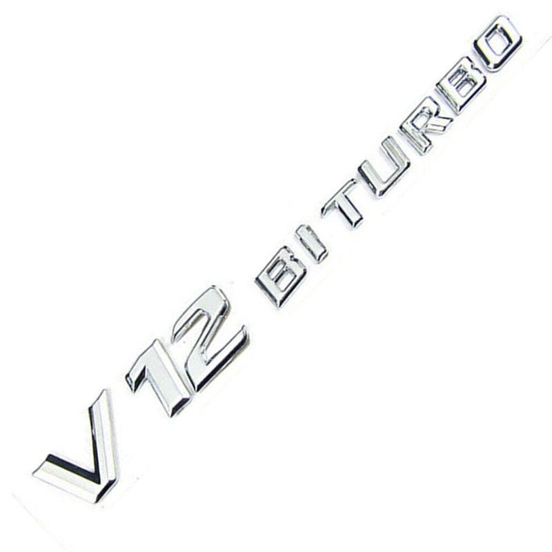 2pcs V12 BITURBO Chrome Side Fender Sticker Emblem Badge