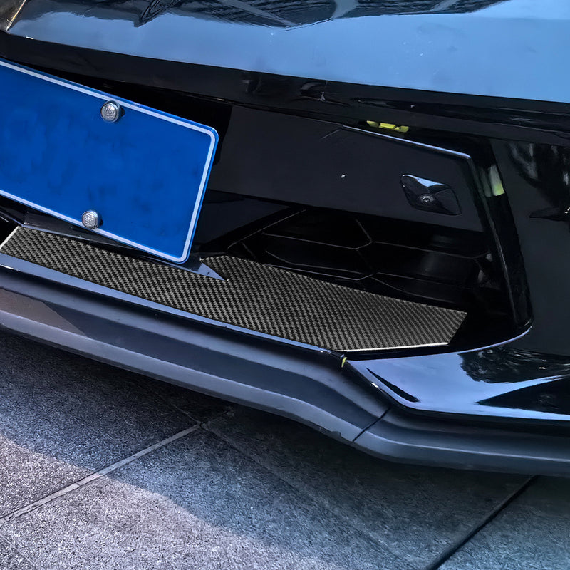 WXZOS Genuine Carbon Fiber Front Lip Spoiler Trim for Chevrolet Corvette C8 2020-2024