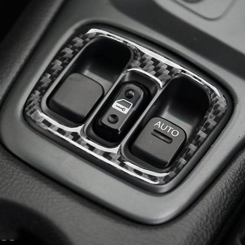 WXZOS Genuine Carbon Fiber Power Window Switch Panel Trim for Toyota Celica 2000-2005