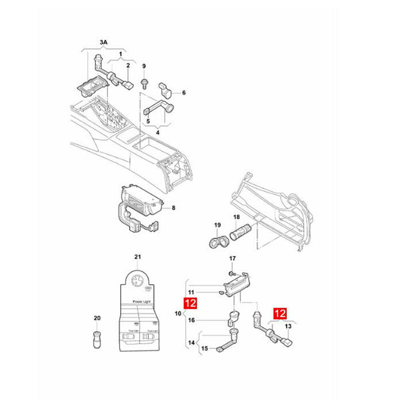 4GD919305  12V Front Cigarette Lighter & Socket for Audi 2012-2018 A6 C7