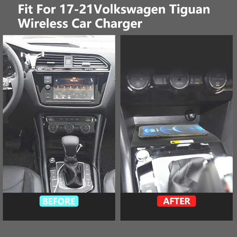 WXZOS Front Center Console Wireless Fast Charging Pad for VW Tiguan 2018-2021