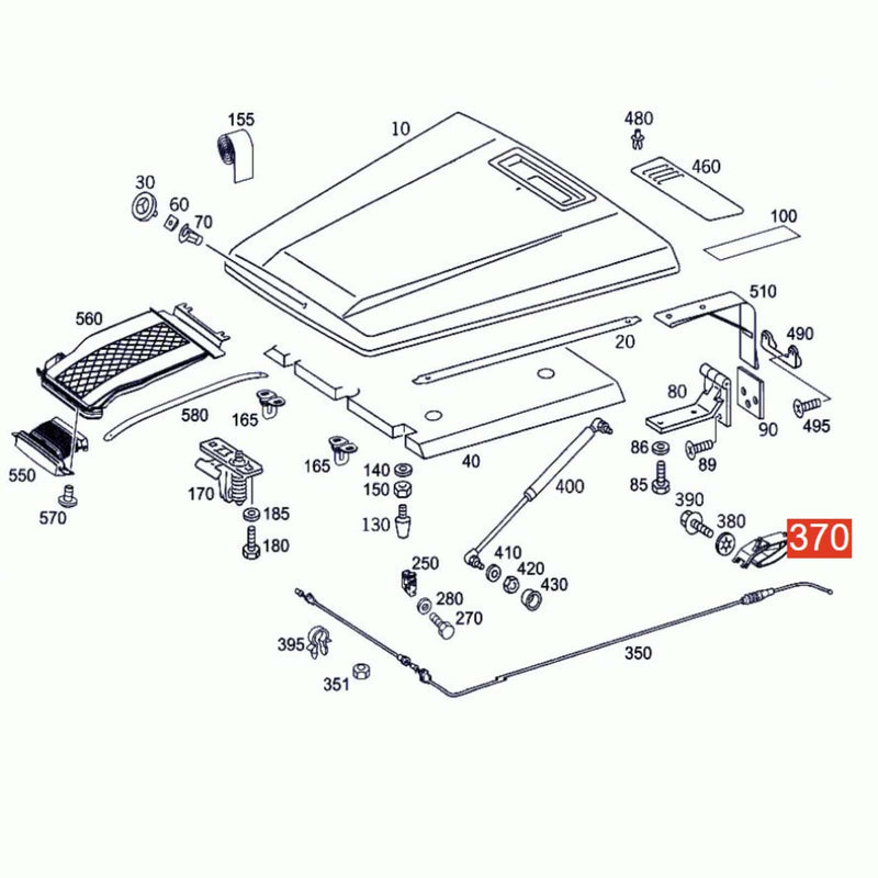 Engine Bonnet Hood Release Handle for Mercedes-Benz W463 G-Class 2004-2018