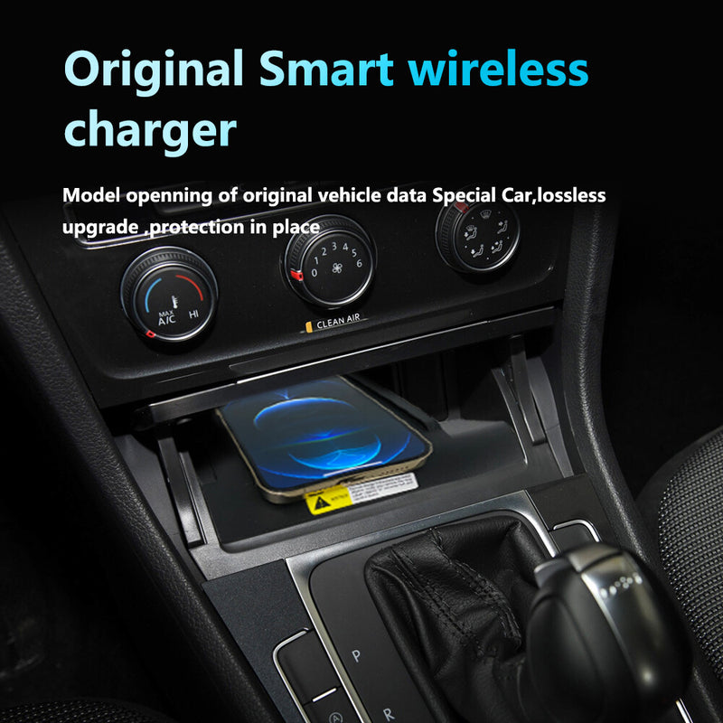 WXZOS Front Center Console Wireless Fast Charging Pad for VW Golf 7 MK7 2014-2020