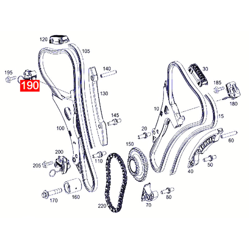WXZOS M276 Engine Timing Chain Right Tensioner for Benz W204 C300 C350 3.5L 2007-2013