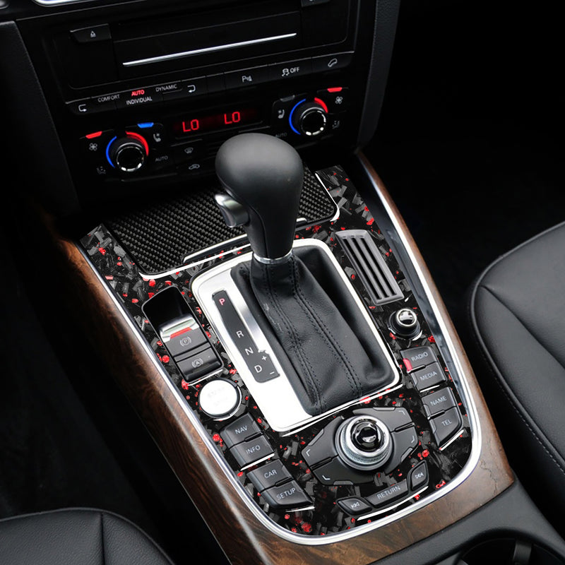 WXZOS Genuine Carbon Fiber Gear Shift Lever Panel Trim for Audi A4 B8 S4 RS4 2009-2012