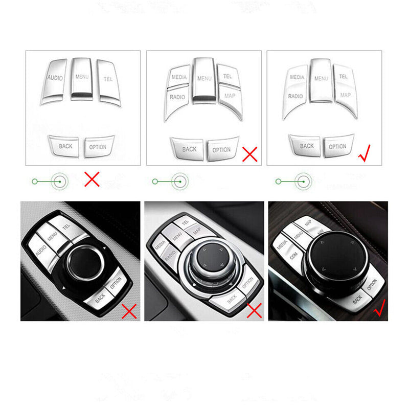 IDrive Multi-Media 7 Buttons Cover Trim For BMW 1 3 5 6 Series X3 X5 X6