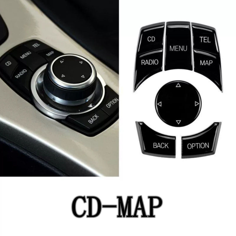 WXZOS Piano Black IDrive Multi-Media Switch Button Cover for BMW E84 X1 2013-2016
