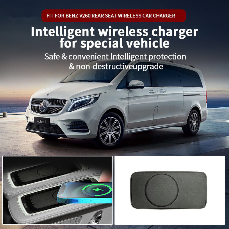 WXZOS Rear Armrest Seat Wireless Fast Charging Pad for Mercedes-Benz V250 2019-2022