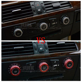 AC Air Conditioner Knob Covers Trim Red For BMW E60 520 523 530 2005-2010
