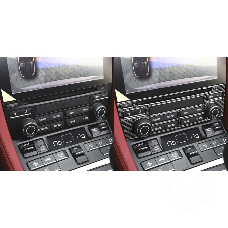 WXZOS Genuine Carbon Fiber Center Dashboard Panel Trim for Porsche 718 Cayman 2017-24