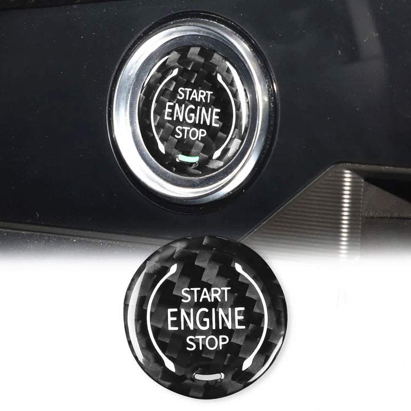 WXZOS Dry Carbon Engine Start-Stop Switch Button Trim Cover for Cadillac XT4 2019-2023