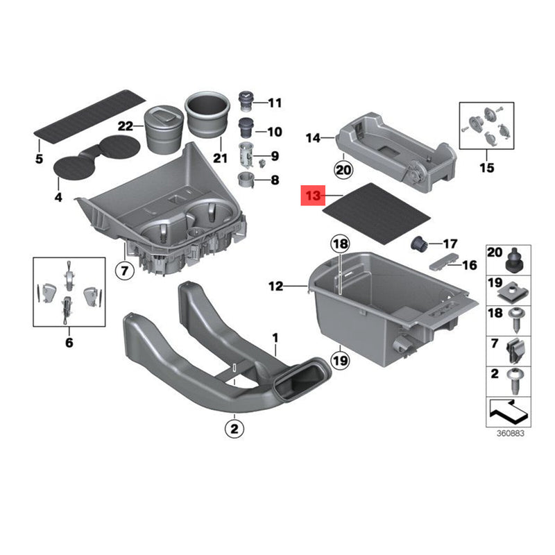 WXZOS Front Centre Console Drink Cup Holder Sliding Cover for BMW X3 F25 2011-2017