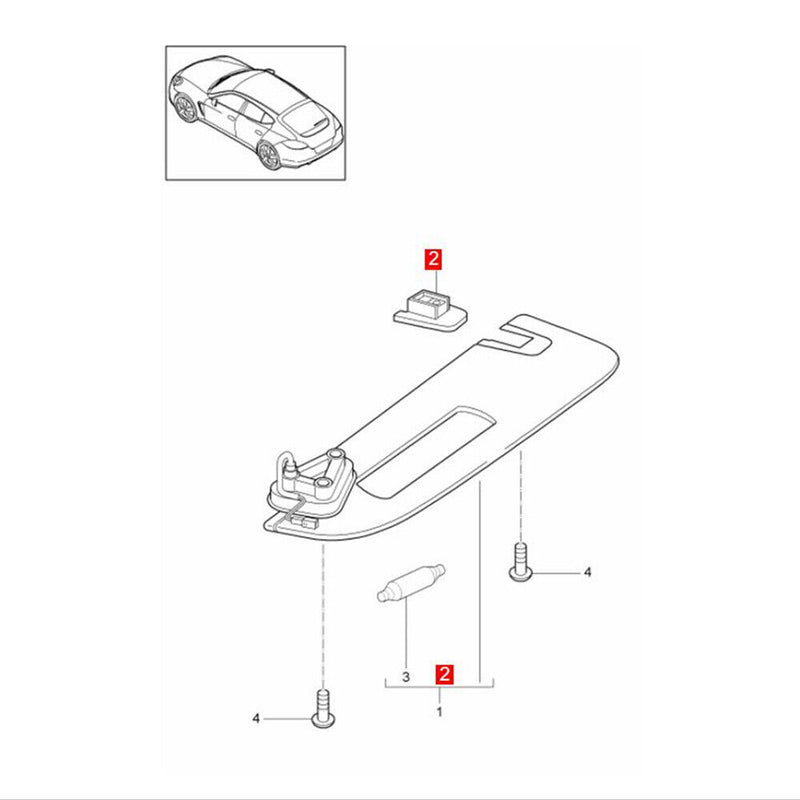 Gray Sun Visor Gray Clip Hook Retainer for Porsche Panamera 2010-2016