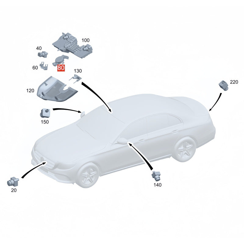 Front Windshield Rain and Light Sensor for Mercedes W206 S206 C-Class 2021-2024