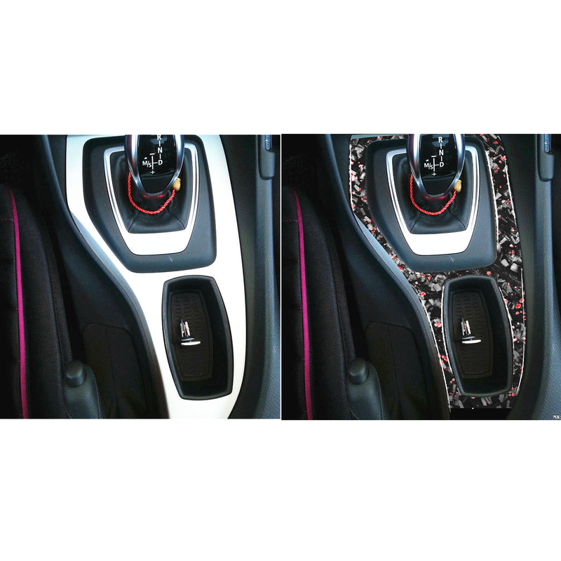 WXZOS Genuine Carbon Fiber Gear Shift Lever Panel Trim for BMW E84 X1 2011-2015