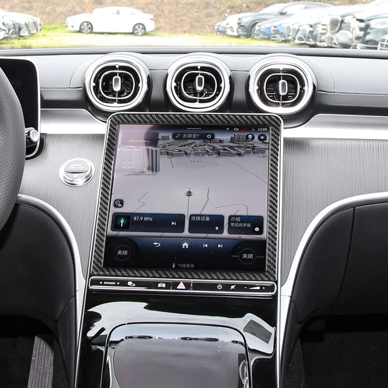 WXZOS Carbon Fiber ‌Center Console LCD Display Screen Trim for Benz W206 C-class 22-24
