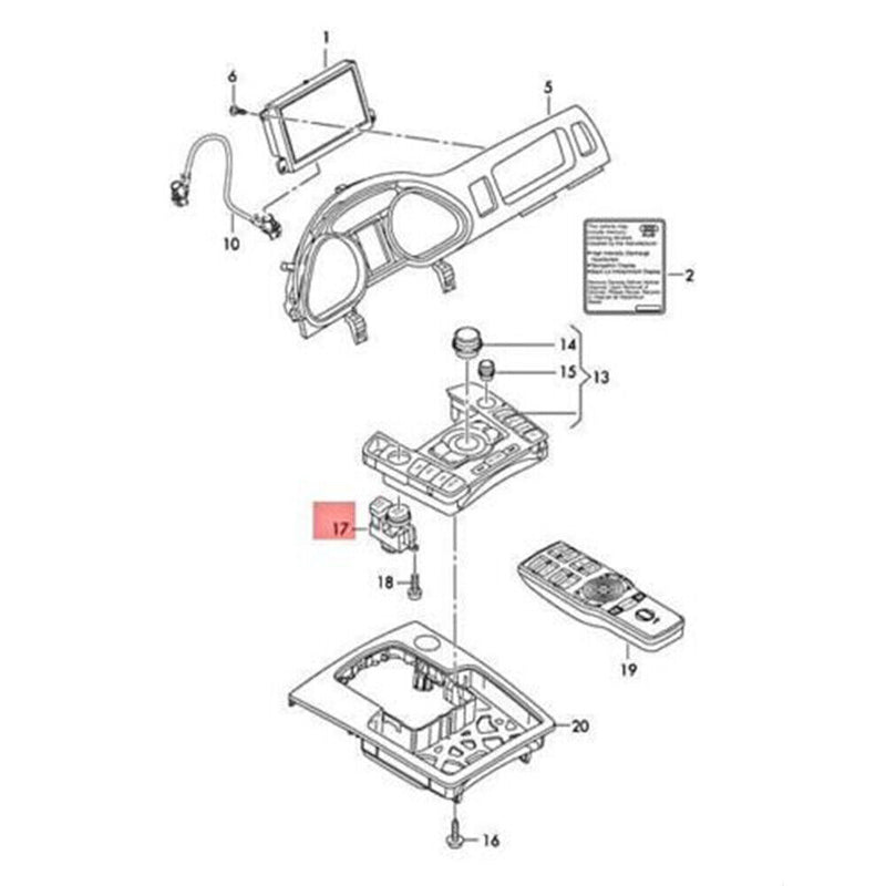Start Stop Engine Switch Button 4L0905217B for Audi Q7 2010-2015