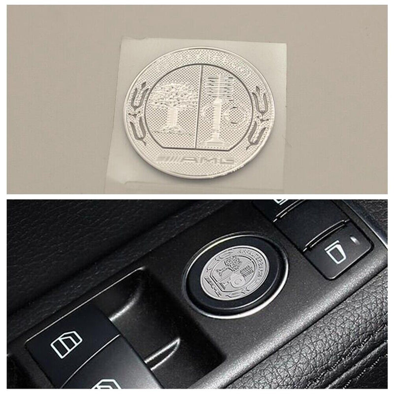 For Mercedes-Benz AMG Silver Aluminum Car Key Switch Cover Interior Trim