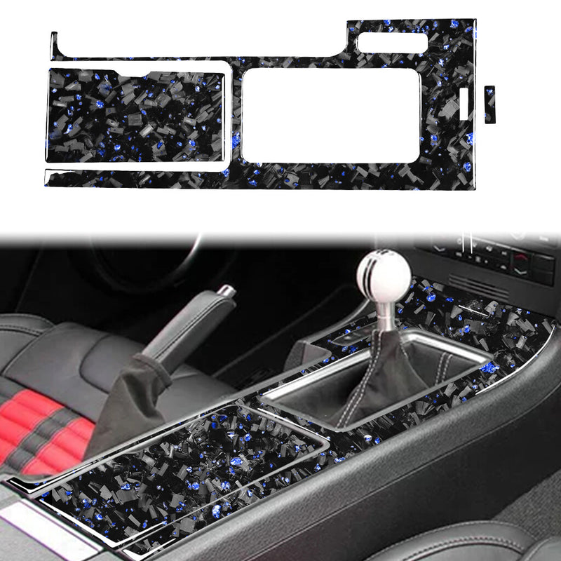 WXZOS Genuine Carbon Fiber Center Console Panel Trim for Ford Mustang 2009-2013