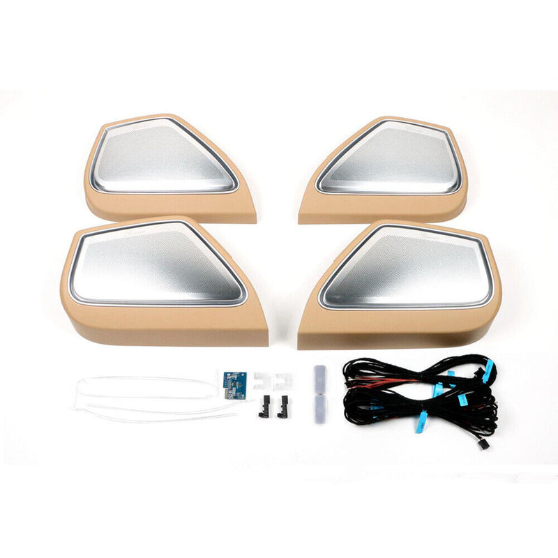 Luxor Beige Inner Door Speaker Cover w/ LED Light for Porsche Panamera 2017-2021