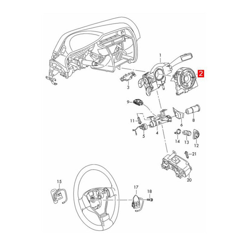 5K0953569AK Steering Wheel Clockspring Unit for VW Jetta Tiguan EOS 2012-2016